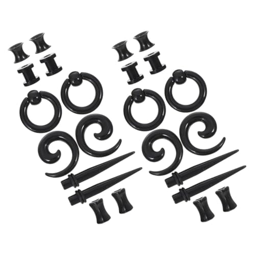 OATIPHO 2 Sätze Ohr Dehnstäbe Set Schwarz Spiral Expander Ohrpiercing Schmuckset für Damen und Herren Vielseitig Kombinierbar Langlebig Modern von OATIPHO