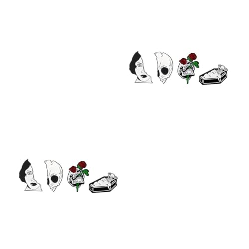 OATIPHO 2 Sätze Übertriebene Schädelbrosche Damen Strasssteine Für Frauen Kleidung Halllowen Heeloween Corset Funky Dekorative Corsagen Dekorative Broschen Legierung 4 Stück * 2 von OATIPHO