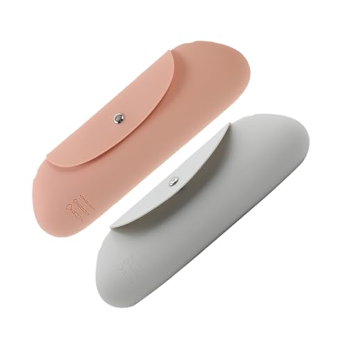 OATIPHO 2 Stck. Silikon Kosmetikpinsel Aufbewahrungstasche Make Up Pinsel Organizer für Reisen Multifunktionale Kosmetiktasche für Eyeliner und Lippenstift von OATIPHO