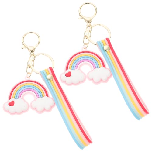 OATIPHO 2stücke Farbenfrohe Cartoon-Regenbogen-schlüsselanhänger Niedliche Schlüsselringe Für Taschen Für Freunde Und Familie Langlebig Und Detailreich Für Jeden Anlass von OATIPHO