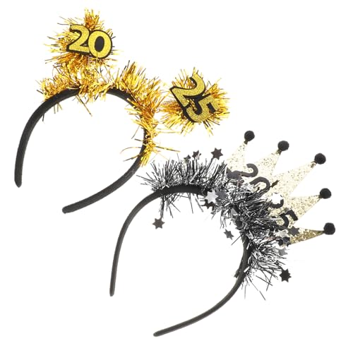 OATIPHO 2stücke Happy Year Stirnband Mit Glitzerstern Und Pailletten Neujahrsfeier Kopfschmuck Für Erwachsene Partyzubehör Für Silvesterfeiern von OATIPHO