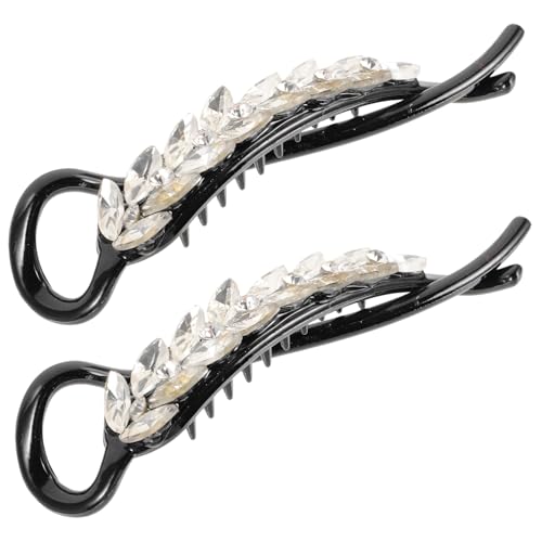 OATIPHO 2 Stück Bananen Haarspangen für Dickes Haar Haarschmuck mit Strass Stilvolle Französische Haarklammern für Damen Haaraccessoire für Besondere Anlässe von OATIPHO