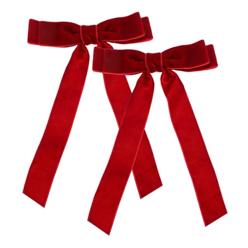 OATIPHO 2stücke Süße Schleifen-haarclips Flockmaterial Rutschfeste Haarspangen Für Mädchen Für Hochzeiten Partys Und Alltag Langlebig Und Einfach Zu Verwenden von OATIPHO