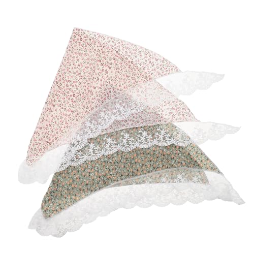 OATIPHO 2 Stück Blumenspitze Haarbandanas Dreieckige Haartücher Zufälligen Farben für Verschiedene Styles und Anlässe Zufällige Farbe von OATIPHO