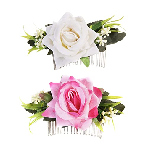 OATIPHO 2 Stück Braut Haarkämme mit Kunstblumen Hochzeits Haarschmuck für Damen Zubehör für Besondere Anlässe für Hochzeiten und Feiern von OATIPHO
