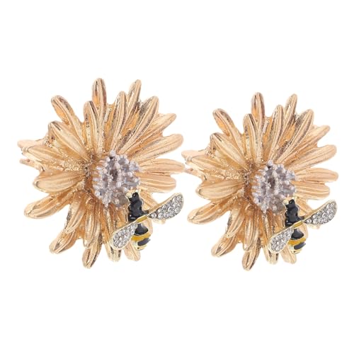 OATIPHO 2 Stück Damen Broschen mit Biene und Strassbesetzte Vintage Anstecknadeln Vielseitige Reversbroschen für Mantelkragen Blazer Kleider Hochzeiten und Events Goldfarben von OATIPHO