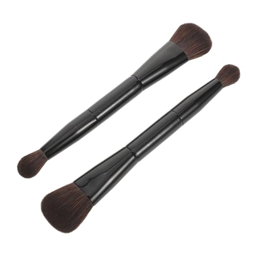 OATIPHO 2 Stück Doppelseitige Make Up Pinsel Weiche Kompakte Gesichtspinsel für Puder Augenbrauen Lidschatten und Foundation Reisefreundlich Einfach zu Reinigen von OATIPHO