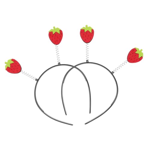 OATIPHO 2 Stück Erdbeer Stirnbänder Süße Haaraccessoires für Mädchen für Karneval Weihnachten Tanz und Cosplay Partys von OATIPHO
