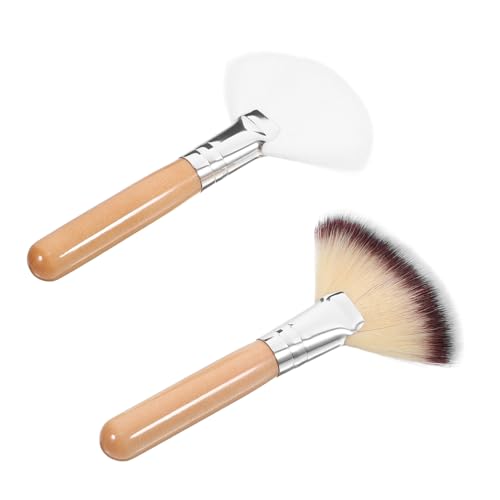 OATIPHO 2 Stück Fächer Make Up Weich für Puder Rouge Concealer Gesichtsbürsten für Damen Multifunktionale Kosmetikpinsel für Konturieren und Verblenden von OATIPHO