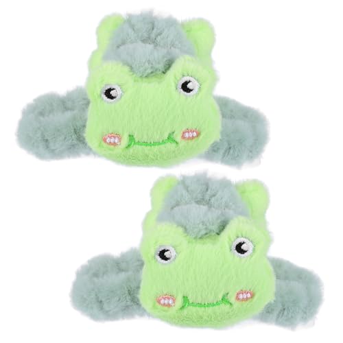 OATIPHO 2 Stück Flauschige Plüsch Haarklammern Süße Frosch Krallenklammern für Dickes Haar Rutschfeste Haarklammern Zubehör für Damen für Täglichen Gebrauch von OATIPHO