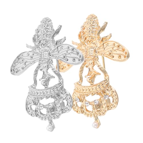 OATIPHO 2 Stück Funkelnde Strass Anstecknadel für Frauen Zinklegierung Bienenbrosche für Kleidung Rucksack Vielseitig und von OATIPHO