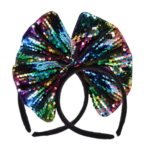 OATIPHO 2 Stück Glitzer Haarreifen mit Schleife Party Stirnbänder für Karneval Weihnachten Cosplay und Festlichkeiten Bequem und Leicht von OATIPHO