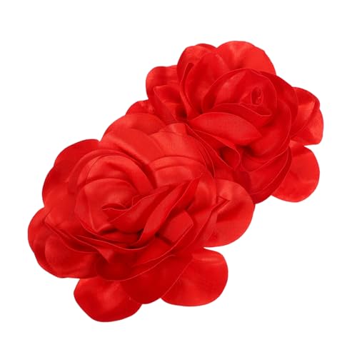 OATIPHO 2 Stück Große Stoffbrosche Satinblume Handgefertigt Anstecknadel für Damen Hochzeitsfeiern Mäntel Schals Taschen Modisches Accessoire von OATIPHO