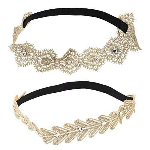 OATIPHO 2 Stück Haarbänder mit Blumen und Blätterdesign Eleganter Kopfschmuck für Mädchen Geeignet für Fotoshootings und Festliche Anlässe Monate Jahre von OATIPHO