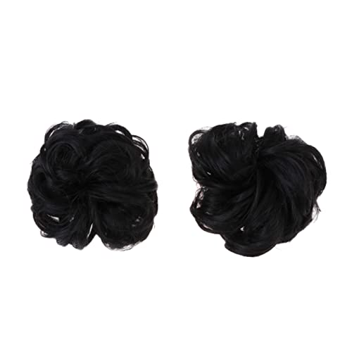 OATIPHO 2 Stück Haargummi Dutt Haar Ring für Damen Schwarze Synthetische Haaraccessoires zur Volumensteigerung für Hochsteckfrisuren für Looks und Tägliche Anwendungen von OATIPHO