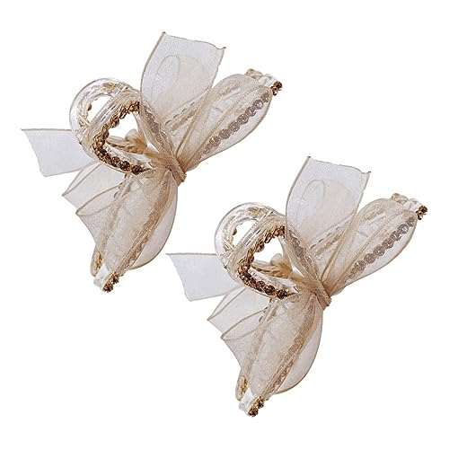 OATIPHO 2 Stück Haarklammern mit Schleifen Haarspangen für Damen für Hochzeiten und Besondere Anlässe Champagnerfarbenem Design und Praktisch von OATIPHO