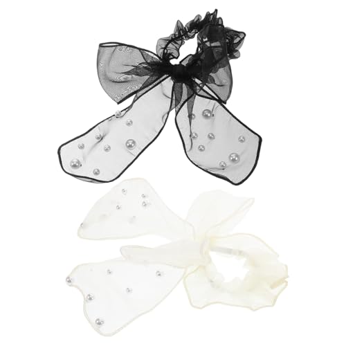 OATIPHO 2 Stück Haarschmuck Für Damen Haargummis Mit Schleife Für Mädchen Schleife Scrunchie Süßer Schnuckel Scunchies Mit Bogen Haargummis Süß Haarschleifen Gittergewebe von OATIPHO