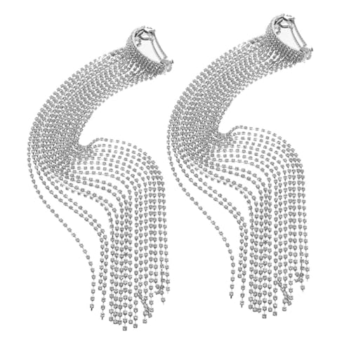 OATIPHO 2stücke Strass-pferdeschwanz-haarmanschette Mit Quaste Haarspangen Und Ketten Für Frauen Dekoratives Zubehör Für Pferdeschwanz-frisuren von OATIPHO