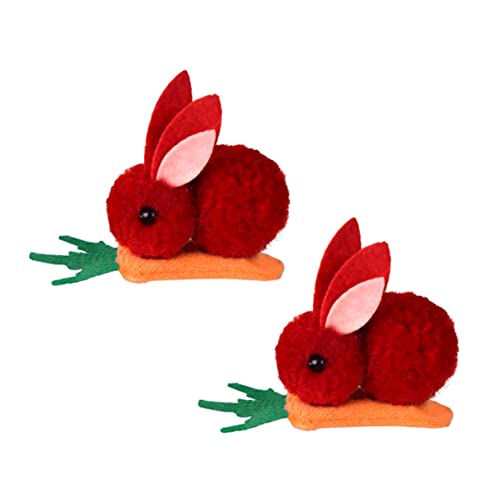 OATIPHO 2stücke Plüsch Hase Haarspangen Niedliche Karotten-haarclips Für Mädchen Für Festivals Und Partys Rutschfest Und Für Täglichen Gebrauch von OATIPHO
