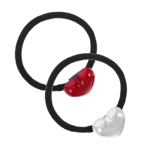 OATIPHO 2stücke Herzformige Pferdeschwanz-haargummis Mit Ball- Haargummis Für Valentinstag Kawaii-halter Für Frauen Mädchen Kleinkinder von OATIPHO