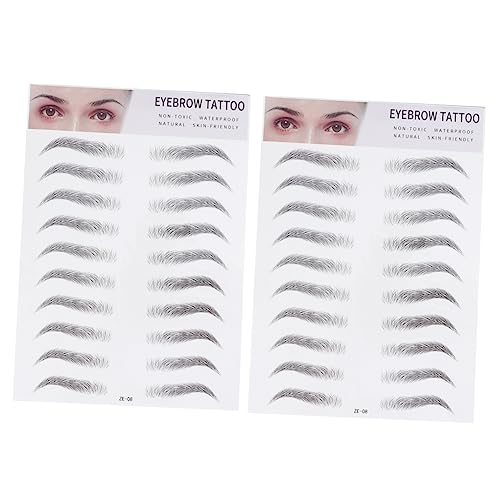 OATIPHO 2 Stück Imitation Augenbrauen Aufkleber Temporäre Augenbrauen Transfer Sticker für Männer und Einfach zu Verwenden Langlebig Schwarz von OATIPHO