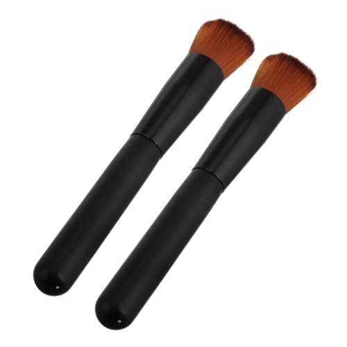 OATIPHO 2 Stück Konkaver Spot-foundation-pinsel Mischpinsel Für Make-up Flüssiger Make-up-foundation-pinsel Pulverfundamentpinsel Foundation-pinsel Für Frauen Schwarz Kunstfaser von OATIPHO