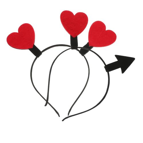 OATIPHO 2stücke Herz-stirnband Für Valentinstag Liebespfeil-haarreifen Süße Kopfbedeckung Party-accessoire Herz-design Valentine- Haaraccessoire Für Frauen Und Mädchen von OATIPHO