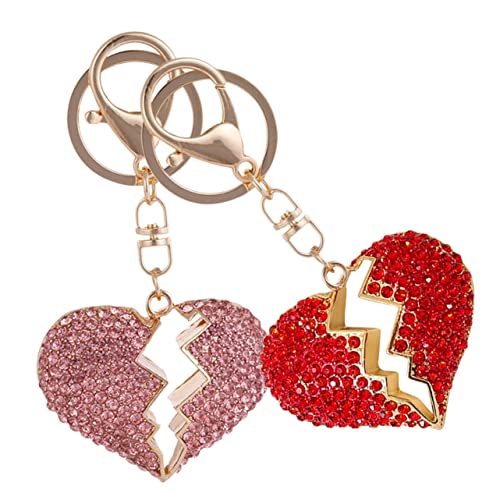 OATIPHO 2stücke Herz Schlüsselanhänger Mit Strass Dekorative Schlüssel Kette Zarte Glitzernd Herz Anhänger Für Rucksack Tasche Accessoire OATIPHO 2stücke Herz Schlüsselanhänger Mit Strass Dekorative Schlüssel Kette Zarte Glitzernd Herz Anhänger Für Rucksack Tasche Accessoire von OATIPHO