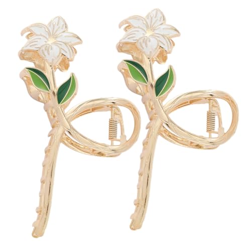 OATIPHO 2 Stück Lilienblumen Haarklammer Große Haarspange für Damen Stilvoller Haarschmuck zur Haarfixierung und Hochsteckfrisuren Vielseitig für Schule Büro Freizeit Geeignet von OATIPHO