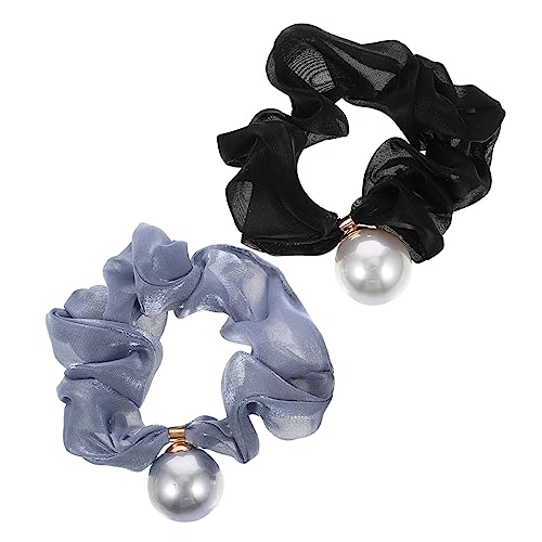 OATIPHO 2 Stück Mädchen Haarseil Maschenhaarringe Lockig Haargummis Haarseile Große Haargummis Satin-haargummis Haarschmuck Elastisches Haargummi Imitationsperlen von OATIPHO