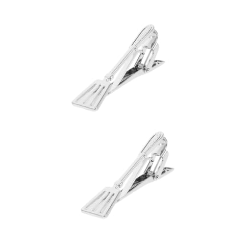 OATIPHO 2 Stück Metal Tie Clip Turner Form Kreativer Unisex Krawattenhalter aus Gebürstetem Metall Flexibler Business Accessoire für Formelle Anlässe Alltag und Vielseitige von OATIPHO