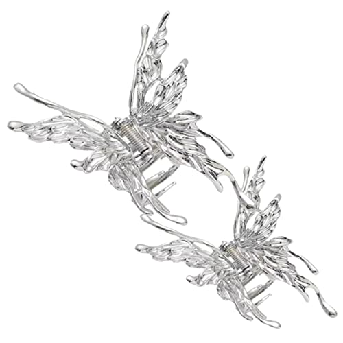 OATIPHO 2stücke Schmetterlings-haarclips Silberne Haarklammern Für Damen Kleine Haarspangen Starke Fixierung Für Feines Und Dickes Haar Für Hochzeiten Partys Oder Alltagsgebrauch von OATIPHO