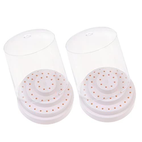 OATIPHO 2 Stück Nagelfräser Aufbewahrungsbox Weiß Nagelbohrer Organizer Staubdicht Praktisch für Maniküre Nageldesign und Nagelkunst Zubehör von OATIPHO