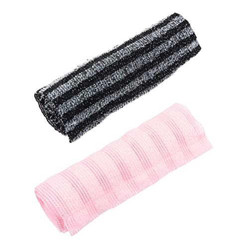 OATIPHO 2 Stück Peeling Duschhandschuhe Rückenschrubber Handtuch für Sanfte Hautreinigung Strapazierfähiger und Bequemer Waschlappen Schwarz und Rosa für Dusche von OATIPHO