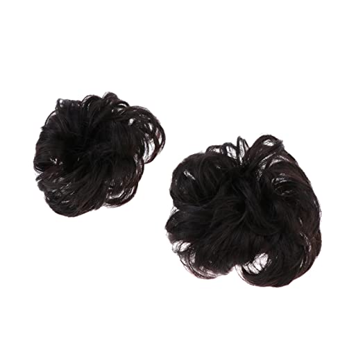 OATIPHO 2stücke Perücken-haarring Synthetischer Haarknoten Haar-chignon-perücke Kreativer Kopfschmuck Zarte Kopfbedeckung Für Frauen Und Mädchen Bräunlich-schwarz von OATIPHO