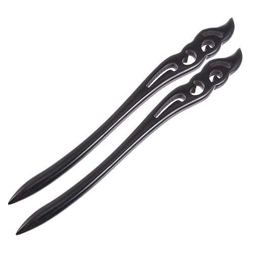 OATIPHO 2 Stück Retro Holz Haarnadel Haarnadeln für Chinesische Hochzeitsfrisuren Vintage Haarschmuck für Damen Haarnadeln Stilvolle Haaraccessoires aus Schwarzem von OATIPHO