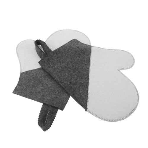 OATIPHO 2 Stück Saunahandschuhe aus Dickem Filz Atmungsaktive Hitzeisolierende Handschuhe für Herren Robust Komfortabel für Sauna Dampfbad Spa und Heiße Wellnessanwendungen von OATIPHO