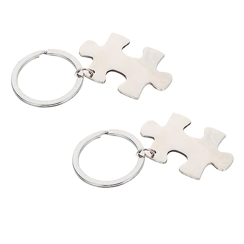 OATIPHO 2 Stück Schlüsselanhänger Silber Schlüsselanhänger Männer Ringe schlüsselanhänger personalisiert schlusselanhager personalisierte für Paare Puzzlekleber schmuck von OATIPHO