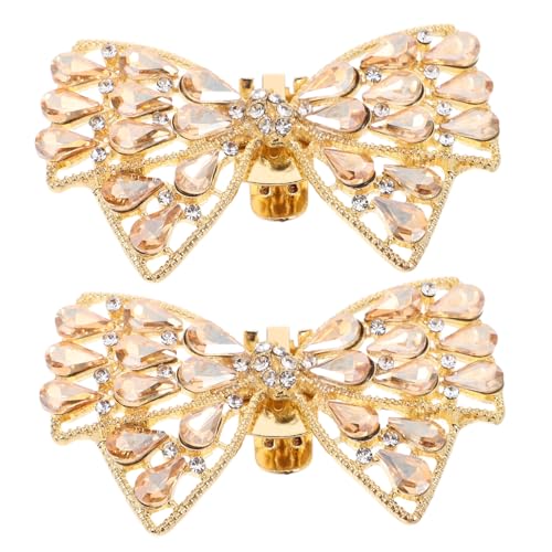 OATIPHO 2 Stück Schuhclips Mit Schleife Kristall Schuhclips Abnehmbar Elegant Für Hochzeiten Partys Schnallen Taschen Kleidung Haarschmuck Für Frauen Und Mädchen Golden von OATIPHO