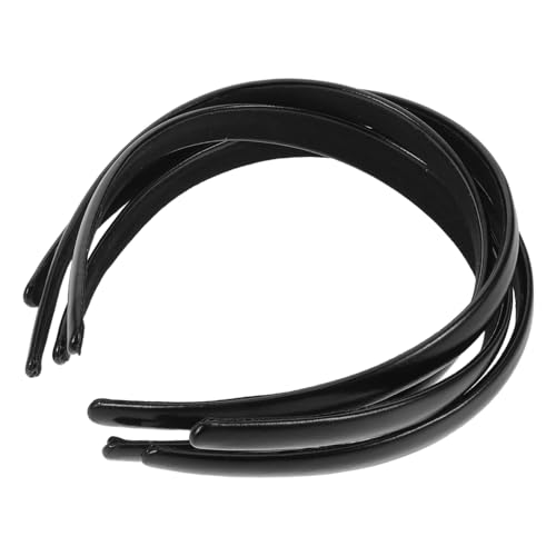 OATIPHO 2stücke Schwarze Stirnbänder Aus Pu-leder Für Frauen Und Mädchen Schlichtes Design Elastisch Und Bequem Breites Stirnband Für Damenhaar Dehnbares Haarband Für Make-up Und von OATIPHO