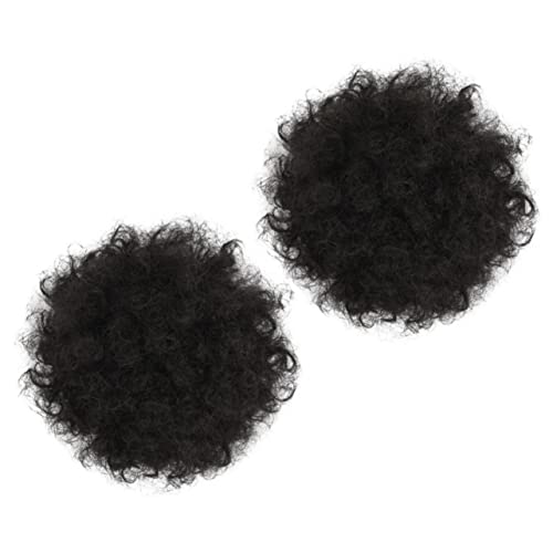 OATIPHO 2 Stück Teiliges Afro Locken Dutt Haarteil Hitzebeständiges Synthetikhaar Verstellbarer Kordelzug Natürlich Wirkender Chignon für Damen Stylische Frisur und Party Zubehör von OATIPHO