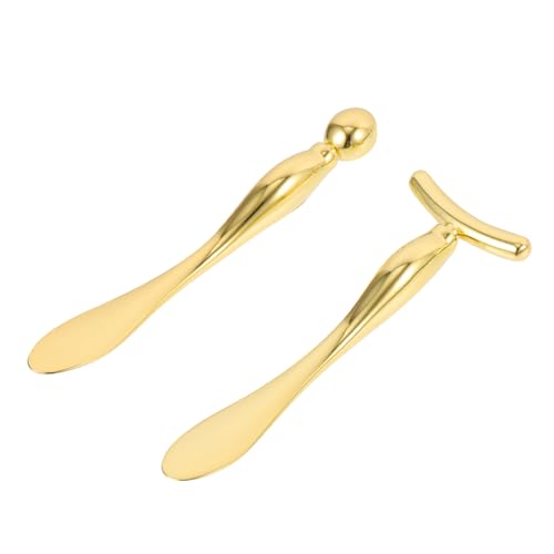 OATIPHO 2 Stück Teiliges Augencreme Massagestab Löffel Metall Augenpflege Werkzeug für Effektive Anwendung und Aufnahme von Augencreme zur Reduzierung von Schwellungen und Fältchen von OATIPHO