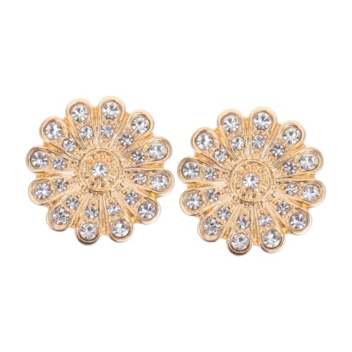 OATIPHO 2 Stück Teiliges Bling Strass Knopfabdeckungen aus Hochwertiger Legierung Clip Blüten Design Manschettenknöpfe für Business Hemden Anzüge Festliche Anlässe und Casual Look von OATIPHO