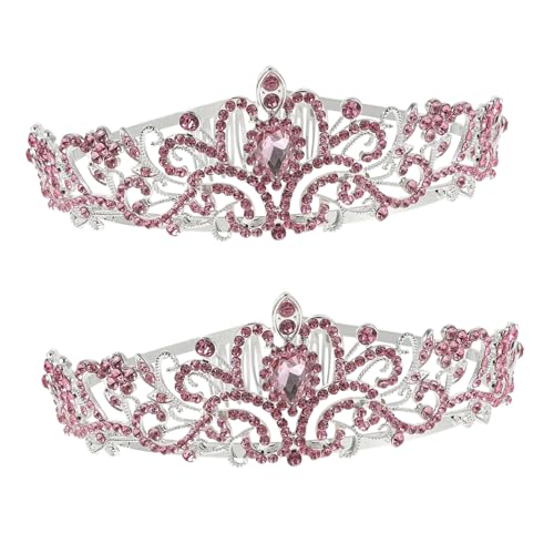 OATIPHO 2 Stück Teiliges Damen Tiara Hochzeit Diadem mit Strasssteinen Eleganter Haarschmuck für Braut Hochzeiten Partys und Besondere Anlässe für Sicheren von OATIPHO