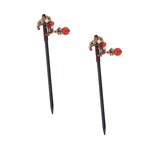 OATIPHO 2 Stück Teiliges Haarschmuck Blumen Quaste Haarstab Ethno Stil Haarnadel für Damen Eleganter Dutt Haarknoten Schmuck Bronze von OATIPHO
