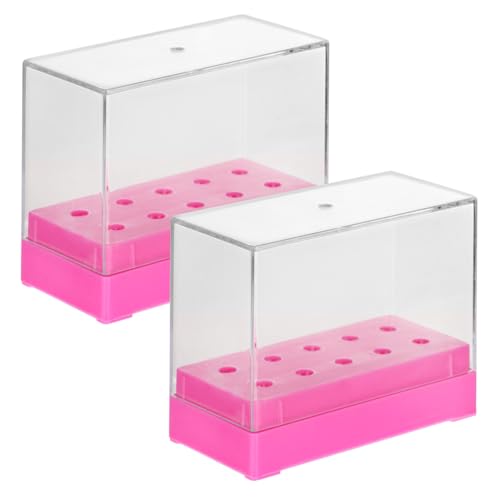 OATIPHO 2 Stück Teiliges Nagelbohrer Aufbewahrungsbox Transparent Staubdicht Nagelfräser Bits Organizer Langlebig Platzsparend für und Heimgebrauch von OATIPHO