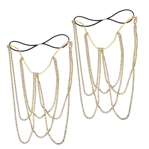 OATIPHO 2 Stück Teiliges Rhinestone Bein Kette Verstellbare Elastische Körperkette für Frauen Boho Stil Bikini Schmuck für Strandpartys Goldene Farbe Vielseitig und von OATIPHO