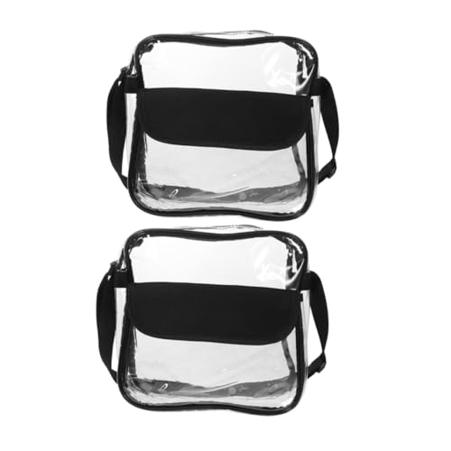 OATIPHO 2 Stück Teiliges Transparente Crossbody Tasche aus PVC Stadium-zugelassen Leicht und Strapazierfähig Schultertasche für Strand Sportevents und Reisen Klare Sicht für Schnelle von OATIPHO