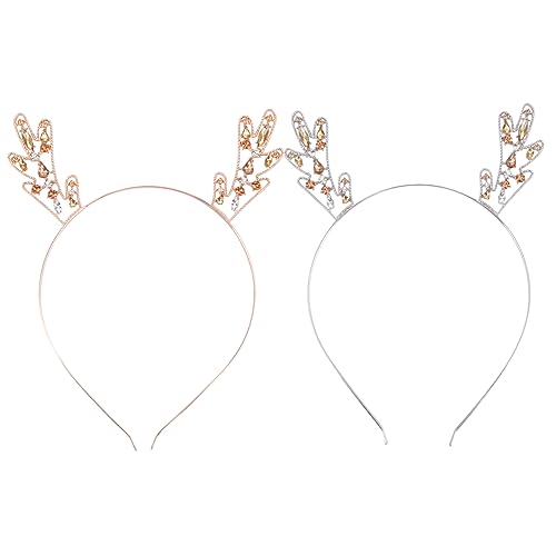 OATIPHO 2 Stück Teiliges Weihnachts Haarband mit Rhinestone Applikationen Antler Haarschmuck für Langlebig und Partys und von OATIPHO