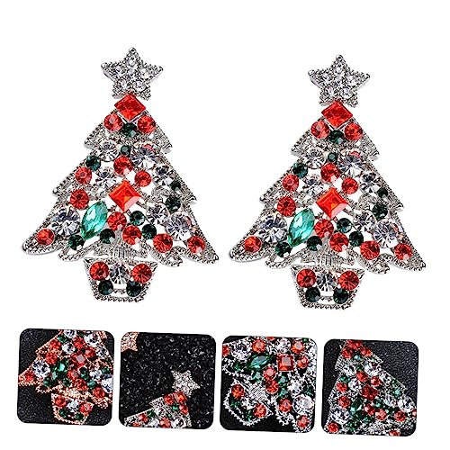OATIPHO 2 Stück Teiliges Weihnachtsbroschen Lapel Pins Funkelnde Weihnachtsbaum Brustnadeln Festliche Kleidung Broschen Geeignet für Weihnachten Valentinstag und Jubiläen von OATIPHO